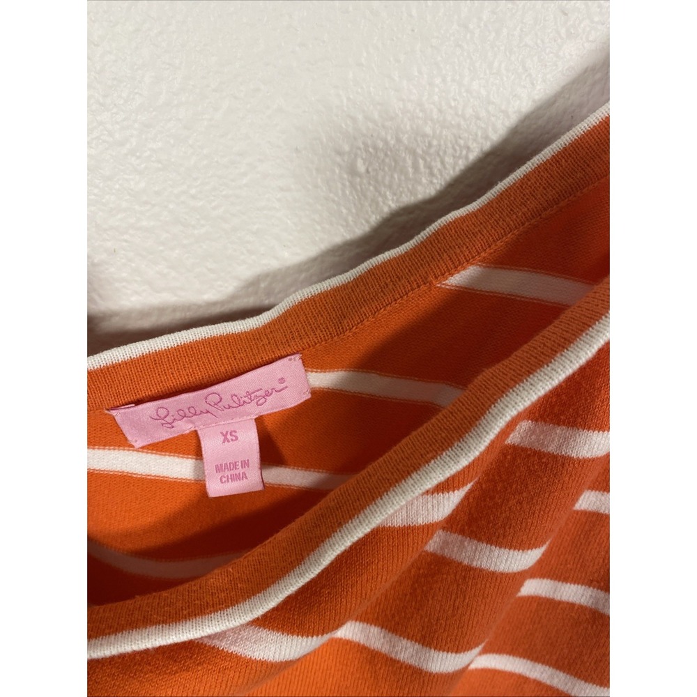 lily pulitzer Top Xs Off Shoulder Orange X1 - Picture 2 of 4
